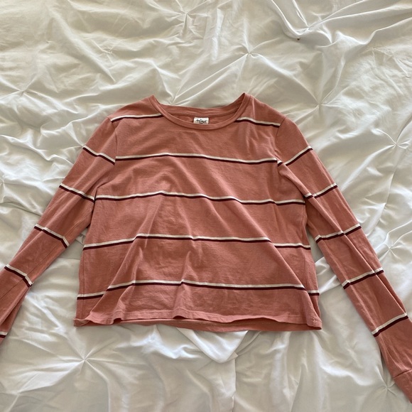tillys pink striped long sleeve shirt - Picture 1 of 3